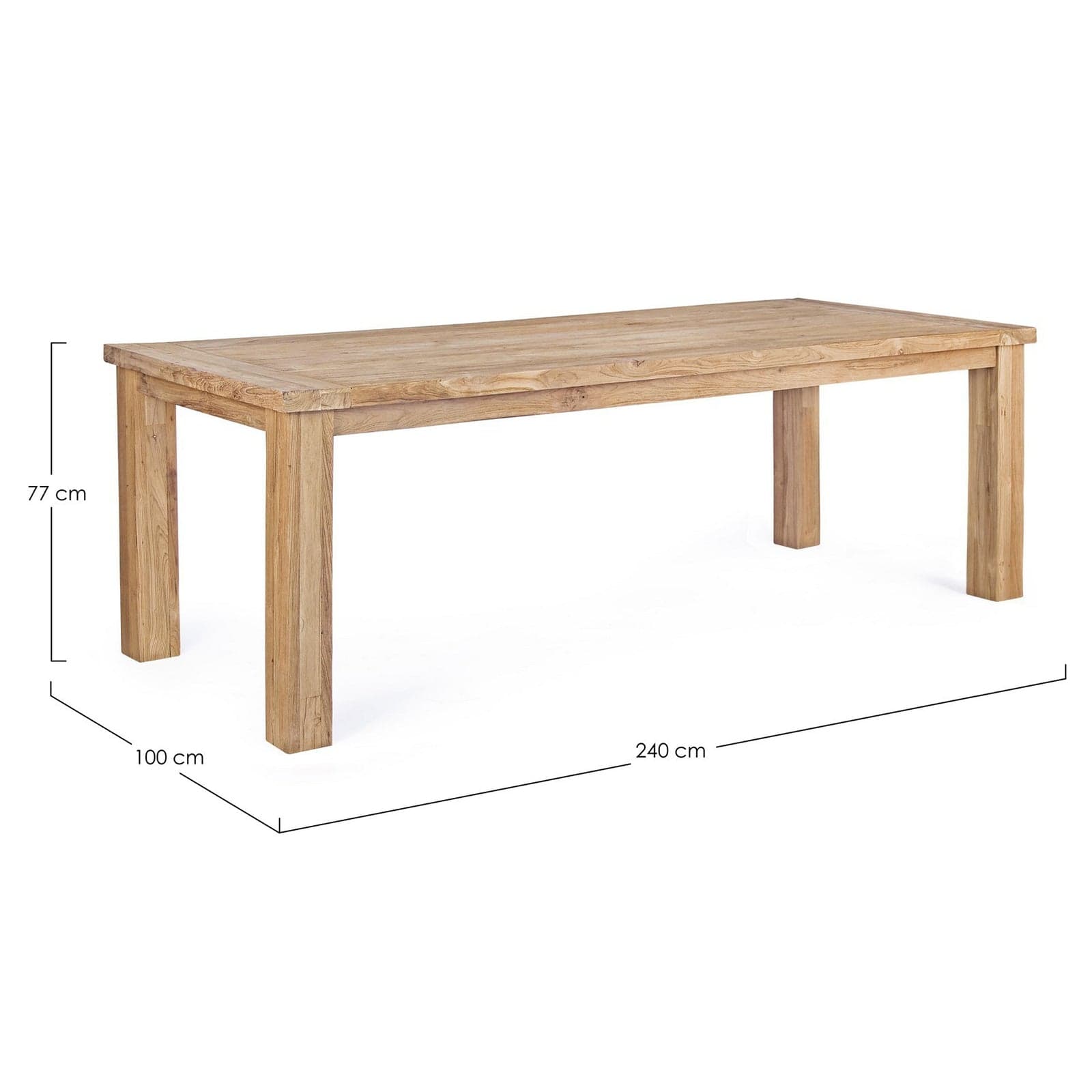 Tavolo "Bounty" fisso in legno di Teak Riciclato da giardino 240 x 100 cm in Tavoli standard Decor Space - Altamura, commercioVirtuoso.it