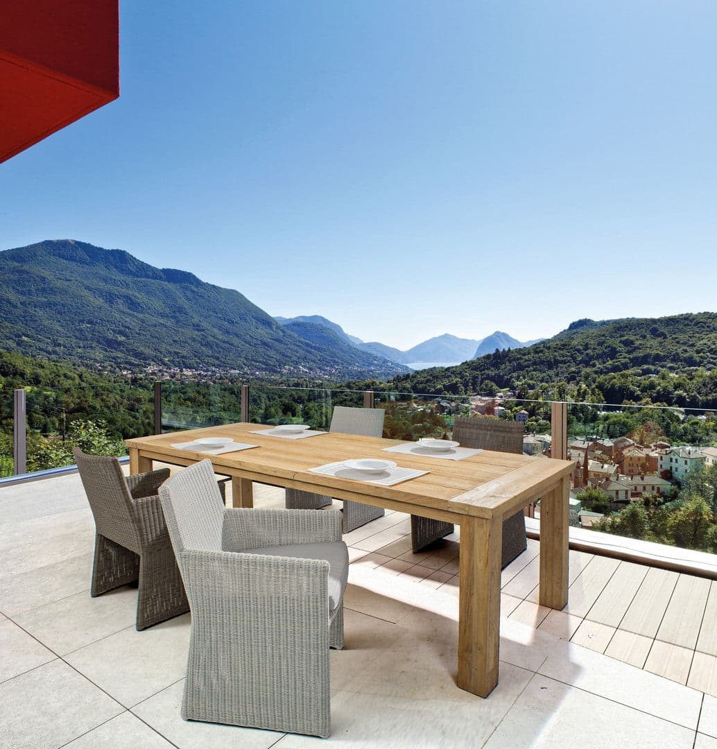 Tavolo "Bounty" fisso in legno di Teak Riciclato da giardino 240 x 100 cm in Tavoli standard Decor Space - Altamura, commercioVirtuoso.it