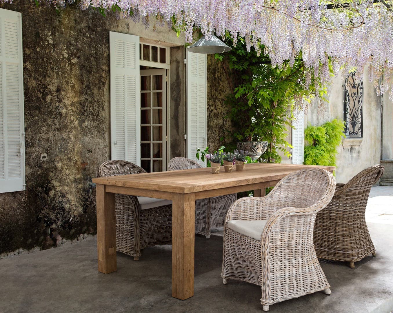 Tavolo "Bounty" fisso in legno di Teak Riciclato da giardino 240 x 100 cm in Tavoli standard Decor Space - Altamura, commercioVirtuoso.it