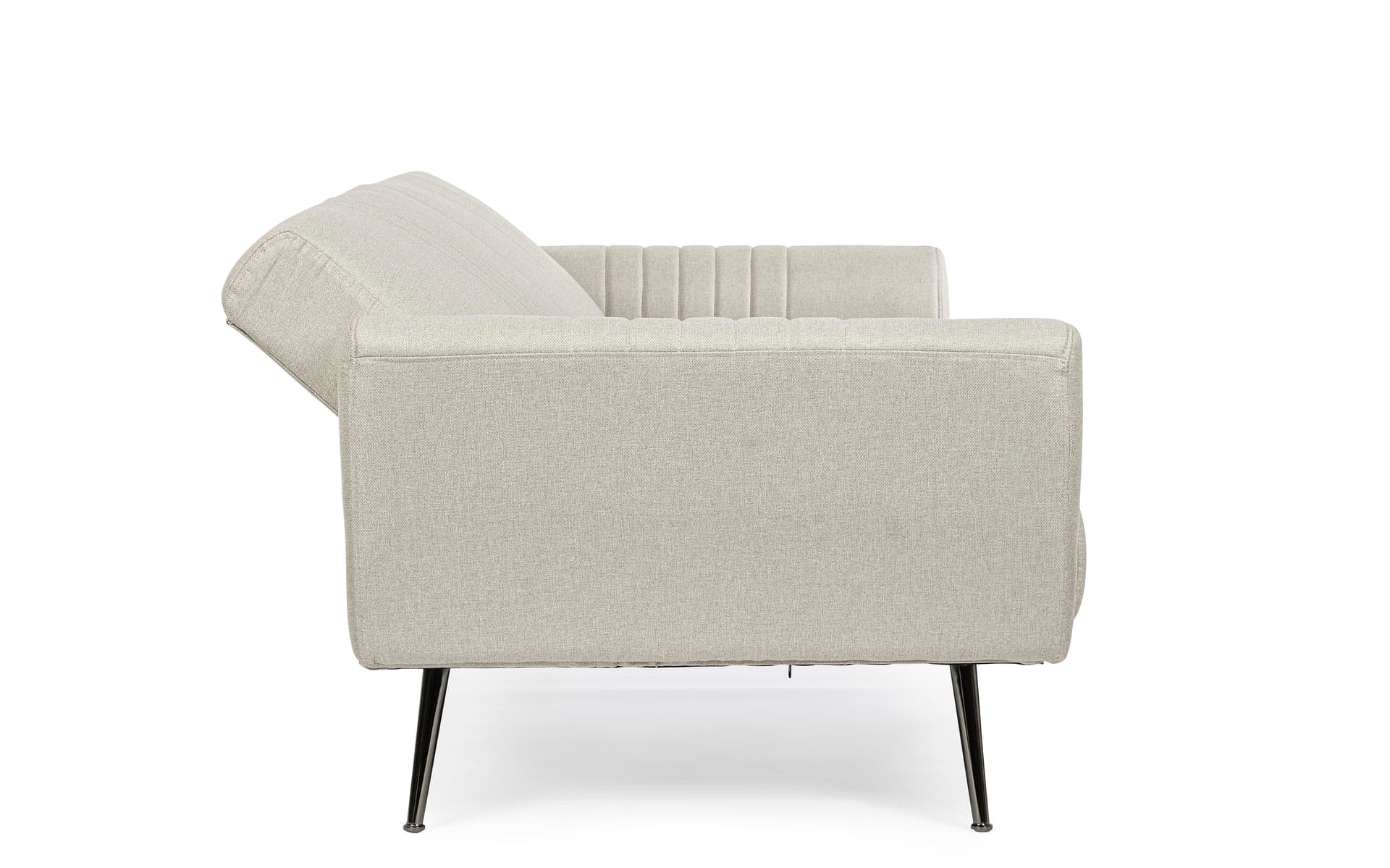 Divano letto in velluto Beige 3 posti "Johnny " con piedi e struttura Cromata 210 cm in Divani Decor Space - Altamura, commercioVirtuoso.it