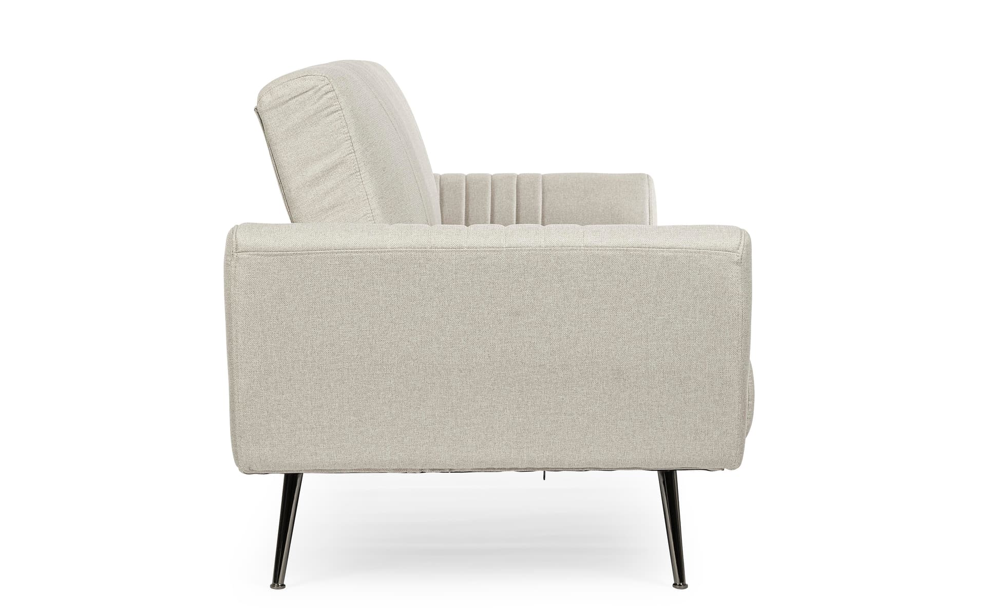Divano letto in velluto Beige 3 posti "Johnny " con piedi e struttura Cromata 210 cm Casa e cucina/Arredamento/Soggiorno/Divani Decor Space - Altamura, Commerciovirtuoso.it