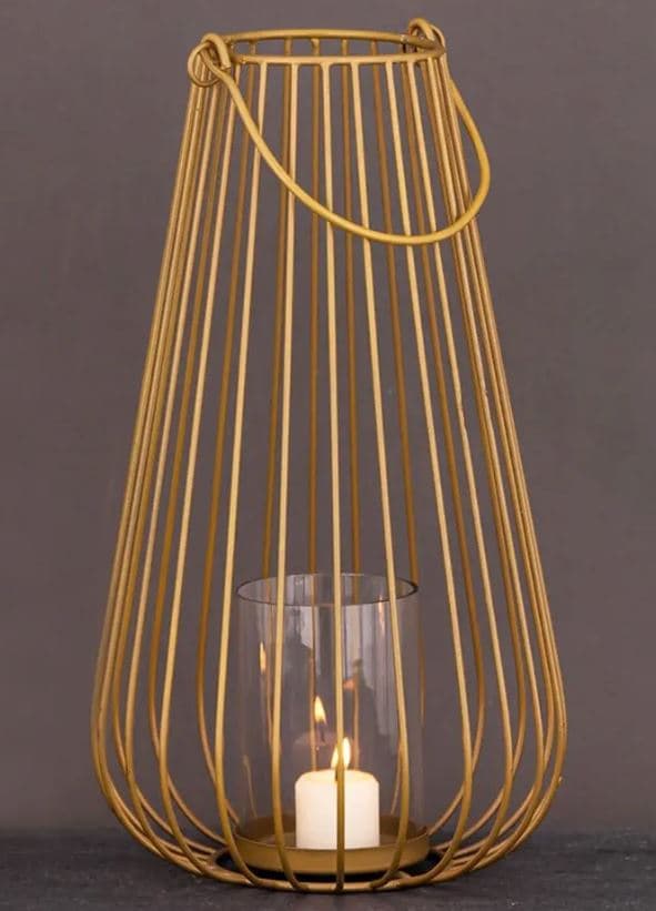 Lanterna in metallo decorativa per interno ed esterno con portacandela in Lanterne Decor Space - Altamura, commercioVirtuoso.it
