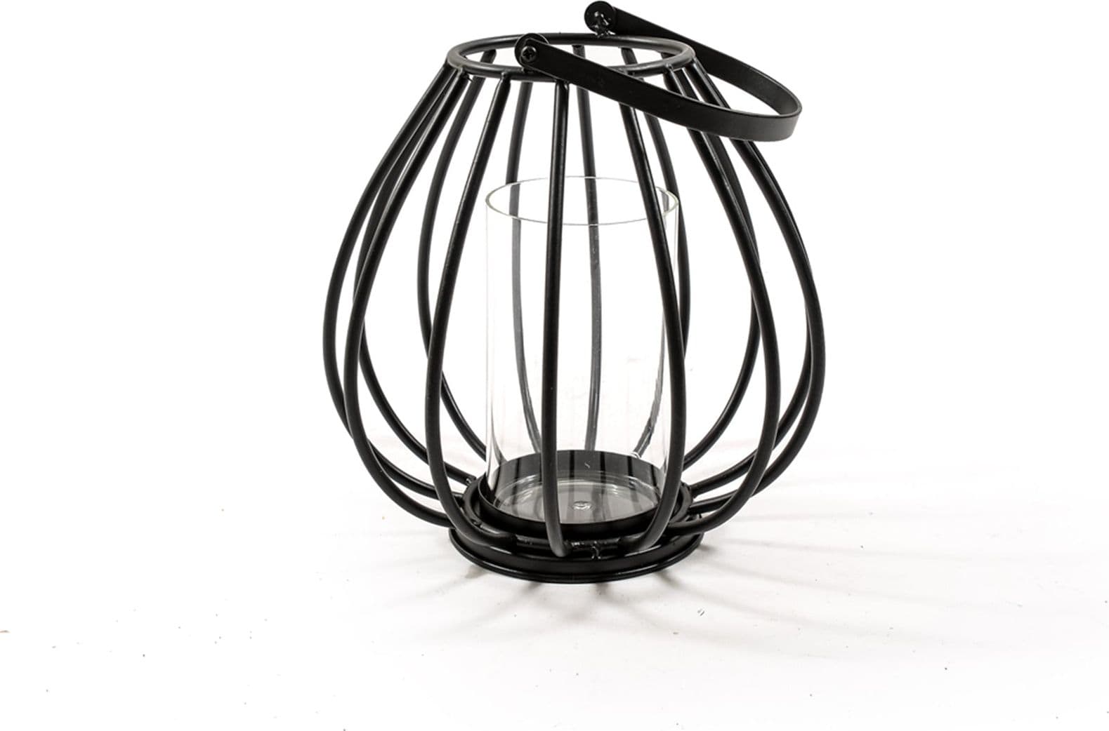 Lanterna nera in metallo per interno ed esterno con porta candela vetro Illuminazione/Illuminazione per esterni/Lanterne Decor Space - Altamura, Commerciovirtuoso.it