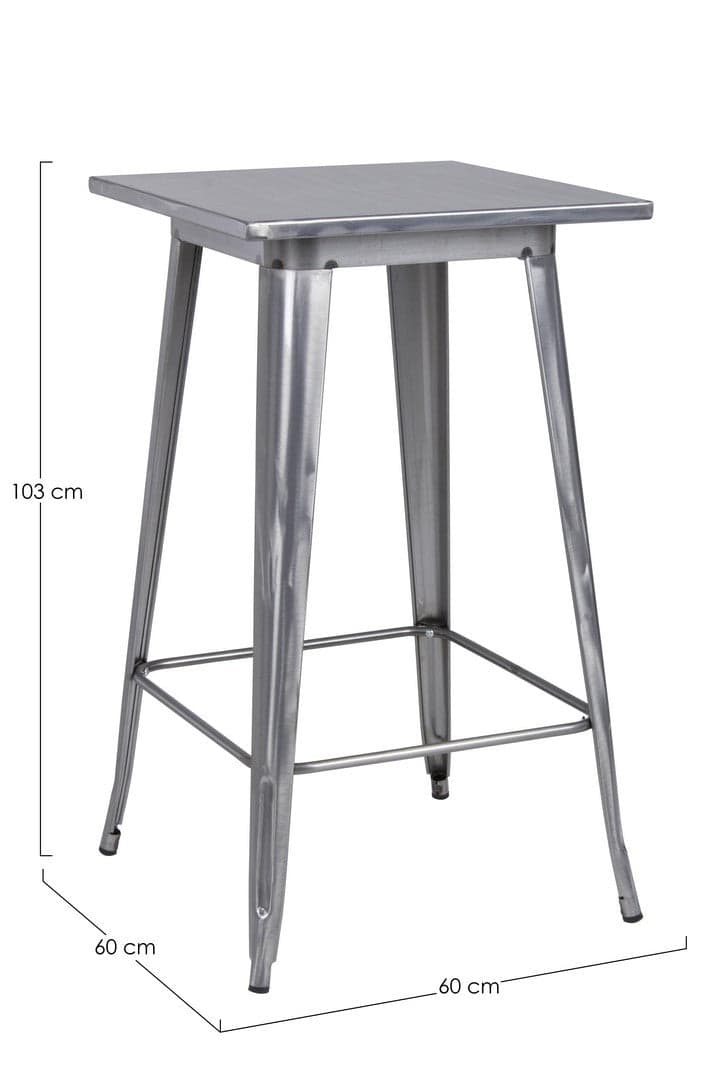 Tavolo quadrato da bar Minnesota in acciaio laminato da 103 cm in Tavoli da sala da pranzo Decor Space - Altamura, commercioVirtuoso.it