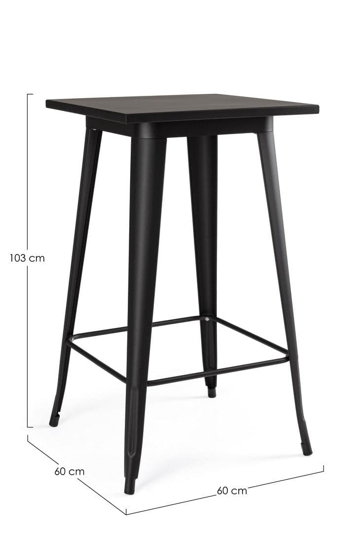 Tavolo quadrato da bar Minnesota in acciaio laminato da 103 cm in Tavoli da sala da pranzo Decor Space - Altamura, commercioVirtuoso.it