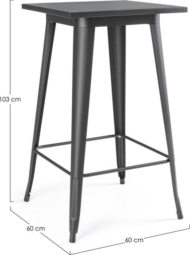 Tavolo quadrato da bar Minnesota in acciaio laminato da 103 cm Casa e cucina/Arredamento/Sala da pranzo/Tavoli da sala da pranzo Decor Space - Altamura, Commerciovirtuoso.it
