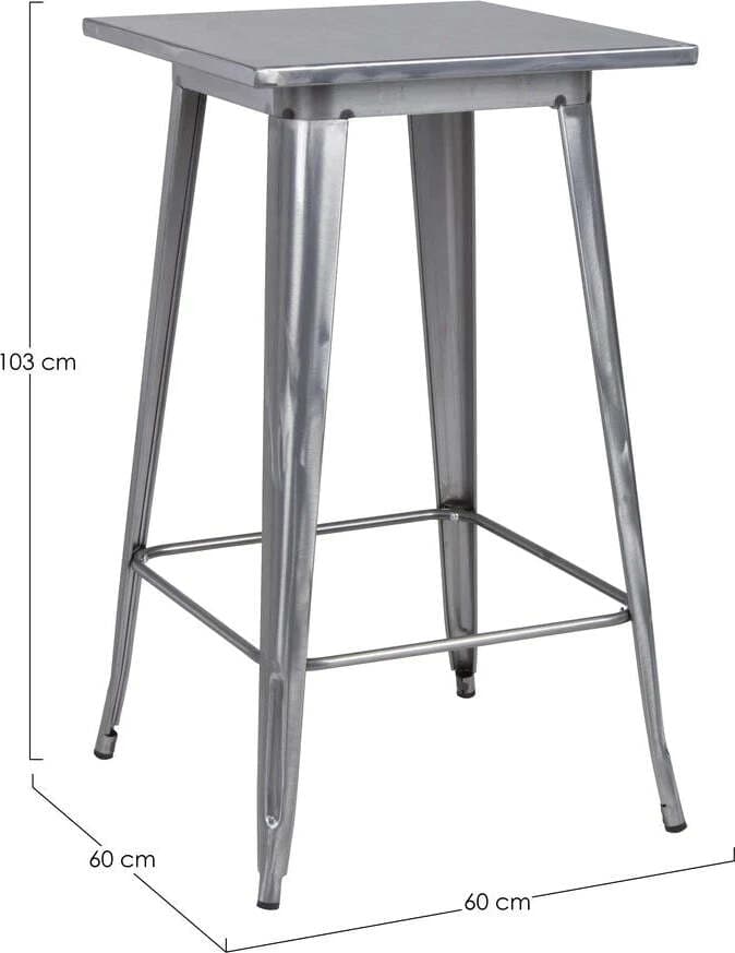Tavolo quadrato da bar Minnesota in acciaio laminato da 103 cm Casa e cucina/Arredamento/Sala da pranzo/Tavoli da sala da pranzo Decor Space - Altamura, Commerciovirtuoso.it