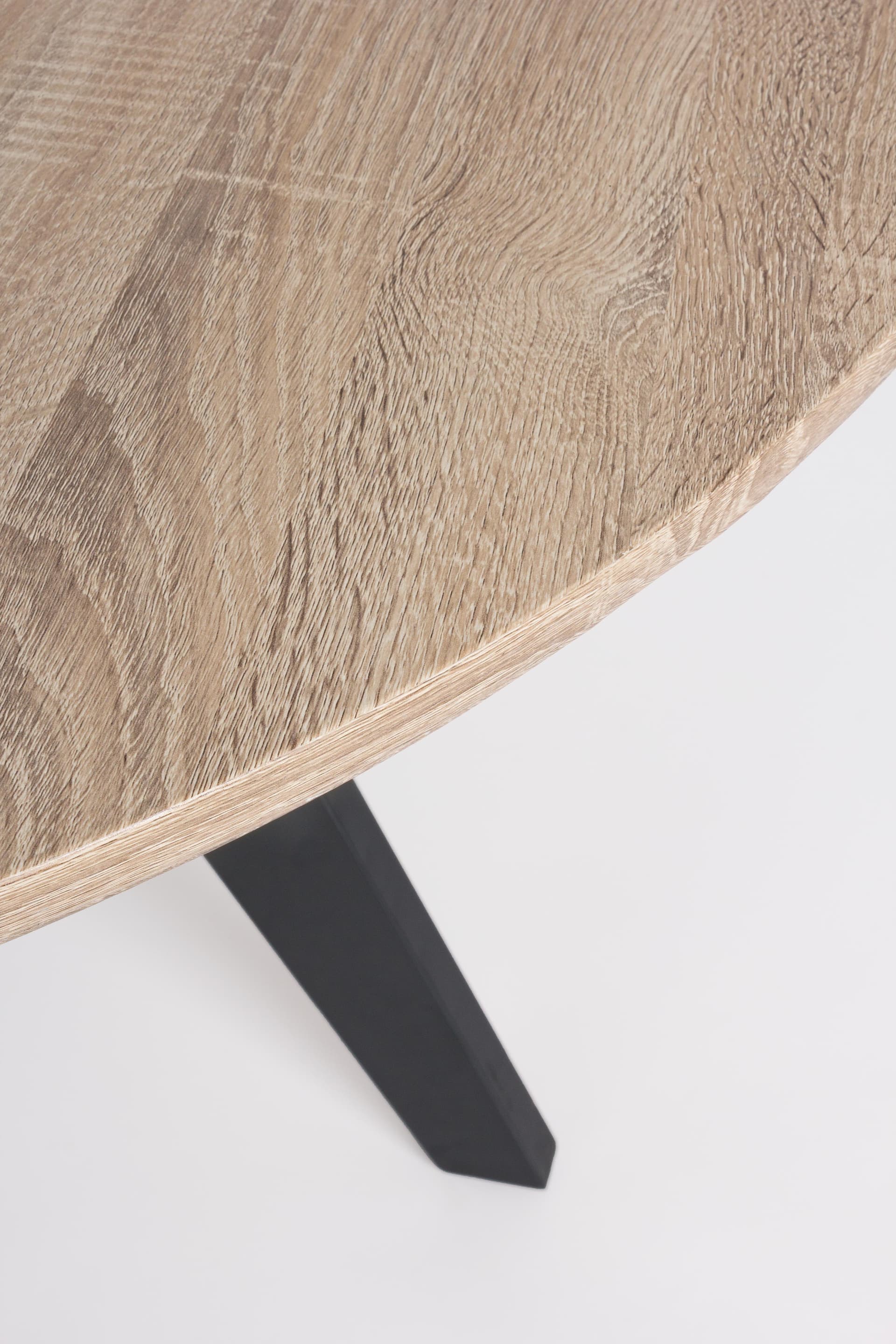 Tavolo tondo da pranzo moderno "Henry" in legno Ø 135 cm gambe in acciaio nero in Tavoli da sala da pranzo Decor Space - Altamura, commercioVirtuoso.it