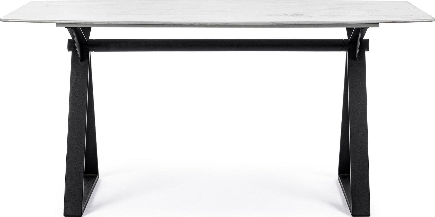 Tavolo Paloma con gambe in acciaio verniciato, top in vetro temperato 160 x 90 cm in Tavoli da sala da pranzo Decor Space - Altamura, commercioVirtuoso.it