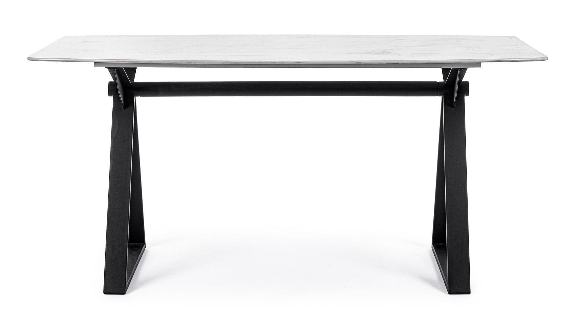 Tavolo Paloma con gambe in acciaio verniciato, top in vetro temperato 160 x 90 cm in Tavoli da sala da pranzo Decor Space - Altamura, commercioVirtuoso.it