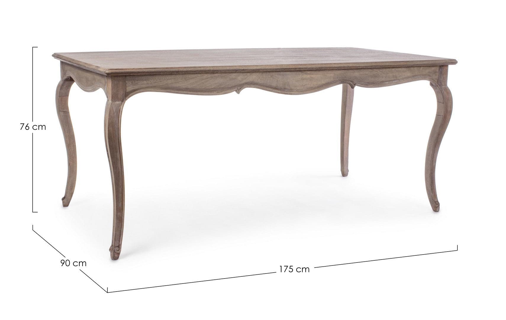 Tavolo Malika rettangolare in legno di mango finitura a base di nitrocellulosa da 175 x 90 cm in Tavoli da sala da pranzo Decor Space - Altamura, commercioVirtuoso.it
