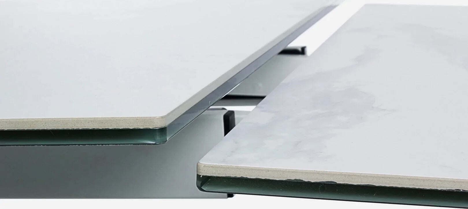 Tavolo Quasar allungabile rettangolare con piano in ceramica con supporto in vetro temperato da 160-240 x 90 cm Casa e cucina/Arredamento/Sala da pranzo/Tavoli da sala da pranzo Decor Space - Altamura, Commerciovirtuoso.it