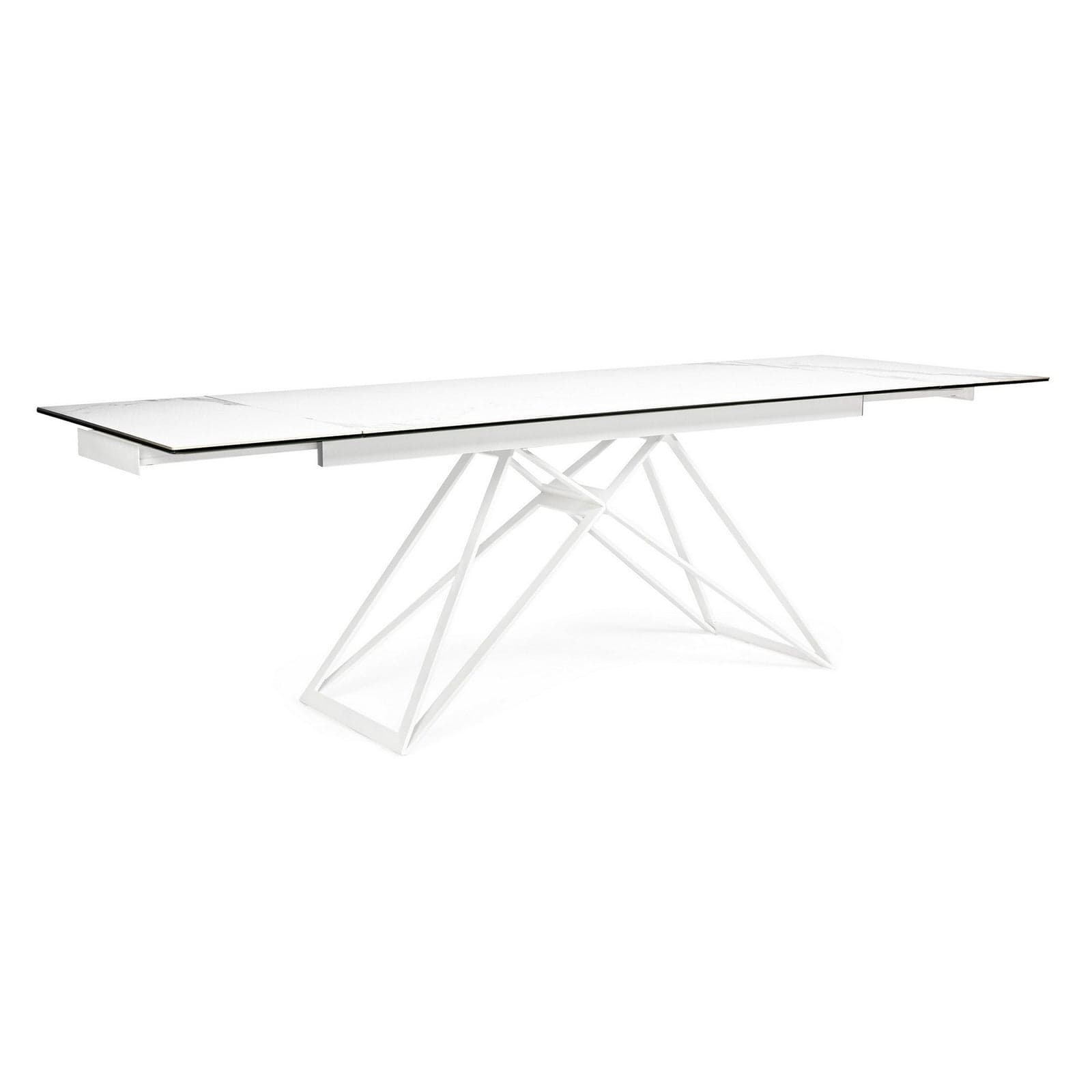 Tavolo Quasar allungabile rettangolare con piano in ceramica con supporto in vetro temperato da 160-240 x 90 cm in Tavoli da sala da pranzo Decor Space - Altamura, commercioVirtuoso.it