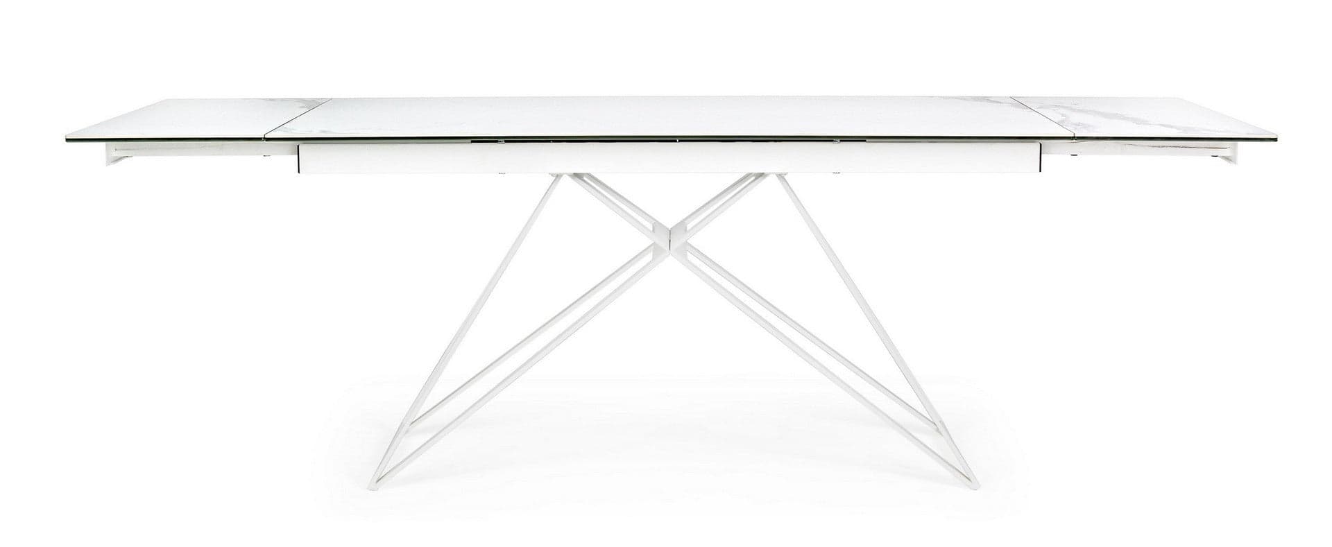 Tavolo Quasar allungabile rettangolare con piano in ceramica con supporto in vetro temperato da 160-240 x 90 cm in Tavoli da sala da pranzo Decor Space - Altamura, commercioVirtuoso.it