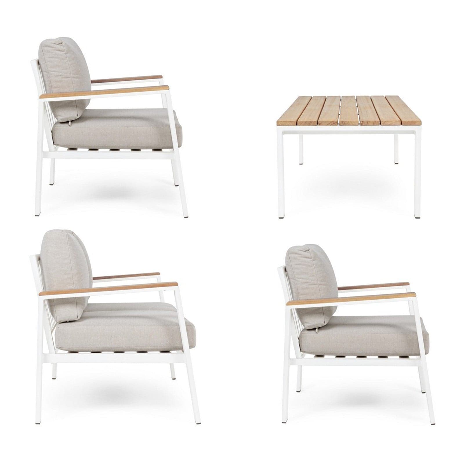 Salottino con cuscini "Belmar" in alluminio verniciato da giardino e veranda Giardino e giardinaggio/Arredamento da giardino e accessori/Set di mobili Decor Space - Altamura, Commerciovirtuoso.it