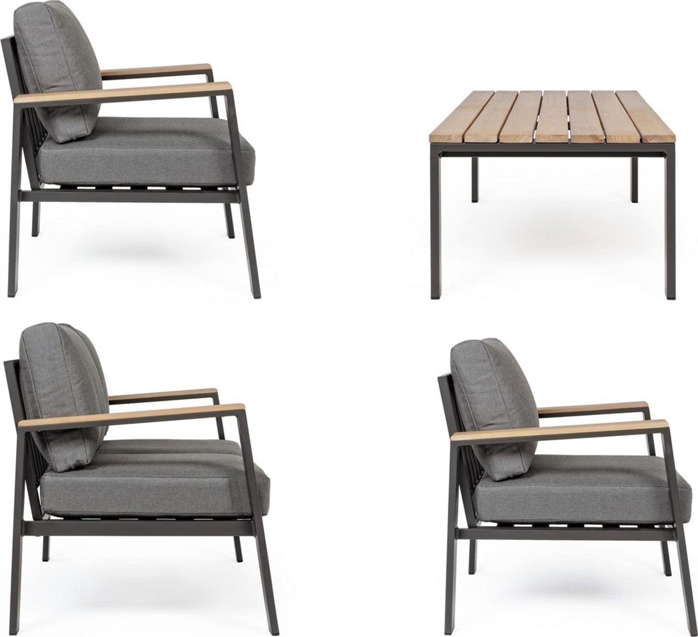 Salottino con cuscini "Belmar" in alluminio verniciato da giardino e veranda Giardino e giardinaggio/Arredamento da giardino e accessori/Set di mobili Decor Space - Altamura, Commerciovirtuoso.it