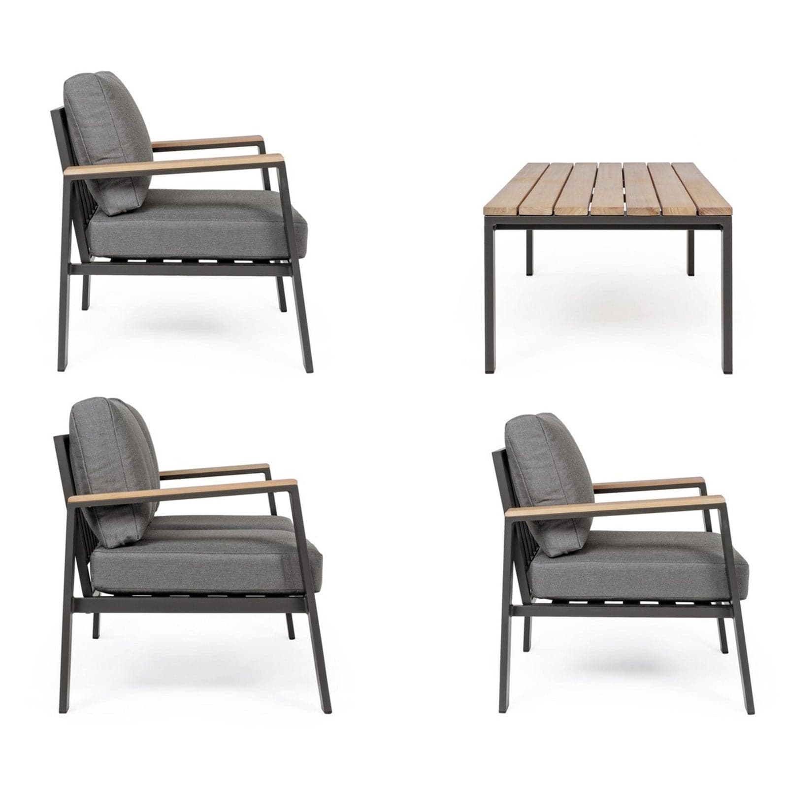 Salottino con cuscini "Belmar" in alluminio verniciato da giardino e veranda Giardino e giardinaggio/Arredamento da giardino e accessori/Set di mobili Decor Space - Altamura, Commerciovirtuoso.it