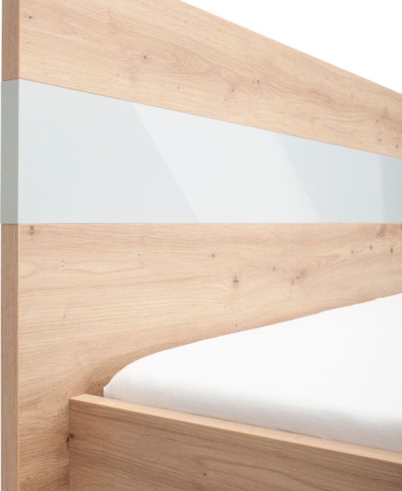 Letto moderno matrimoniale "Vitruvia" struttura in legno rovere con piedi in Metallo in Letti Decor Space - Altamura, commercioVirtuoso.it