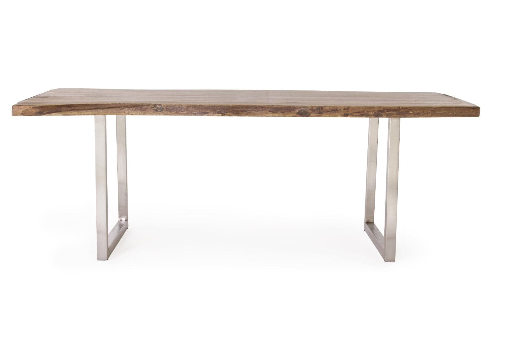Tavolo Osbert rettangolare, con gambe in acciaio, piano in legno di acacia, stile moderno in Tavoli da sala da pranzo Decor Space - Altamura, commercioVirtuoso.it
