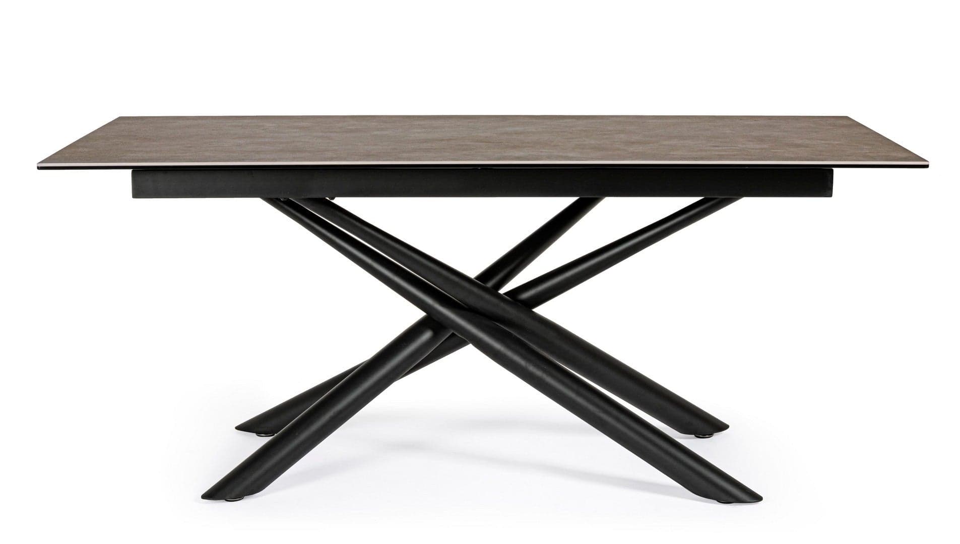 Tavolo Seyfert con struttura in acciaio, piano in ceramica e supporto in vetro in Tavoli da sala da pranzo Decor Space - Altamura, commercioVirtuoso.it