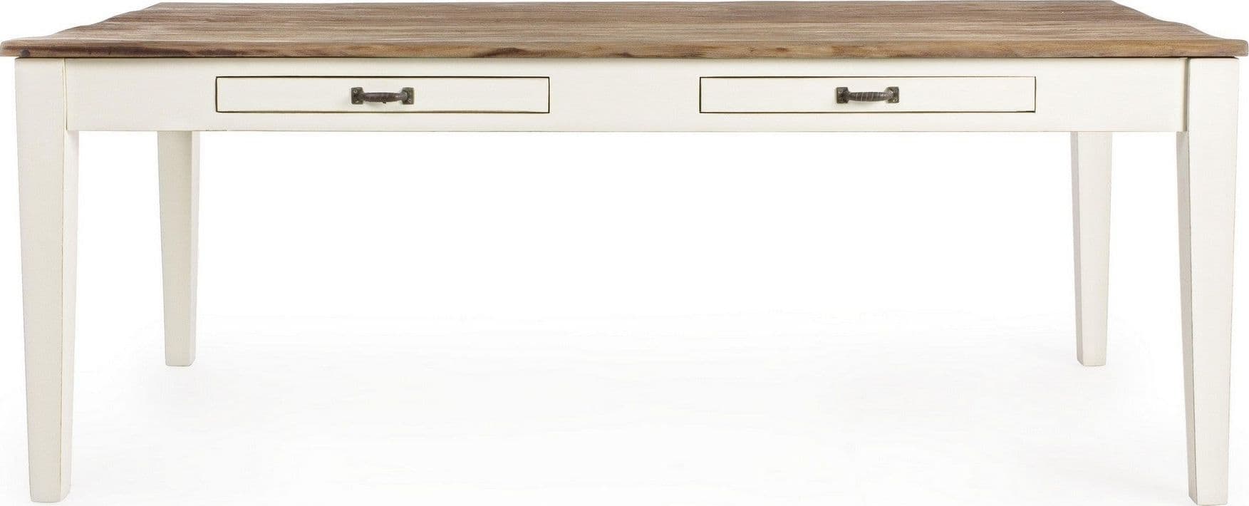 Tavolo rettangolare "Siena" con cassetti, struttura in legno Wadang, piano in teak - 11