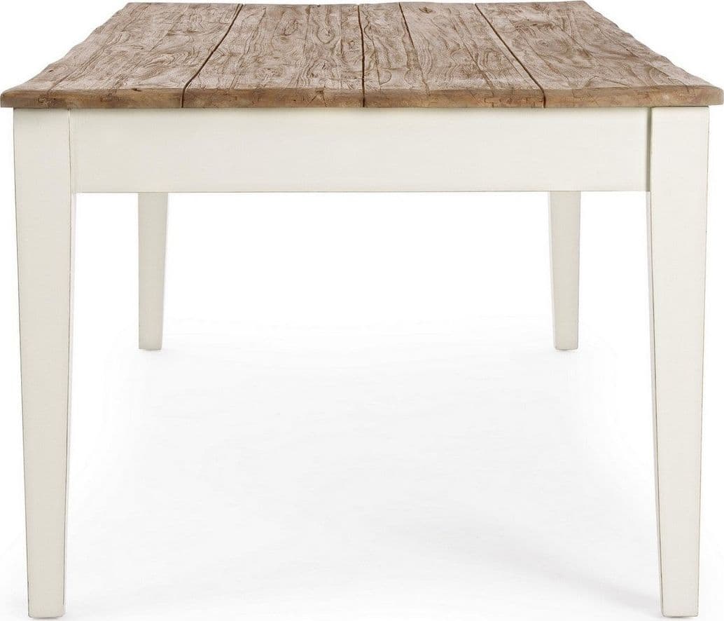 Tavolo rettangolare "Siena" con cassetti, struttura in legno Wadang, piano in teak - 12