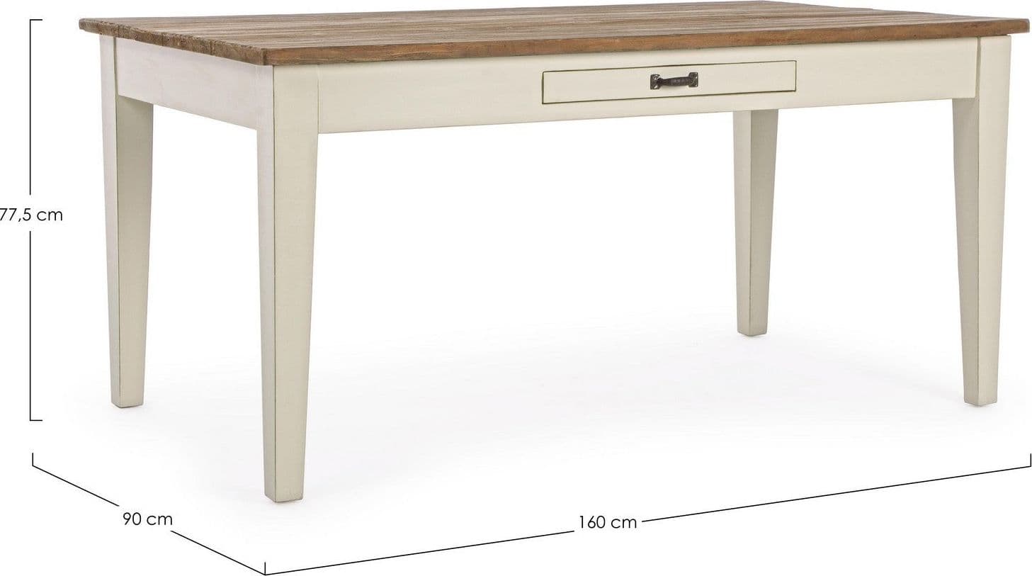 Tavolo rettangolare "Siena" con cassetti, struttura in legno Wadang, piano in teak in Tavoli da sala da pranzo Decor Space - Altamura, commercioVirtuoso.it