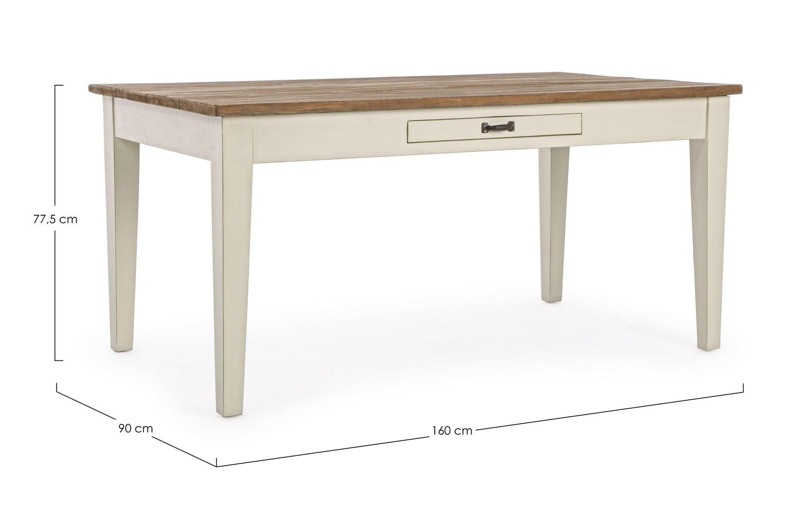 Tavolo rettangolare "Siena" con cassetti, struttura in legno Wadang, piano in teak in Tavoli da sala da pranzo Decor Space - Altamura, commercioVirtuoso.it