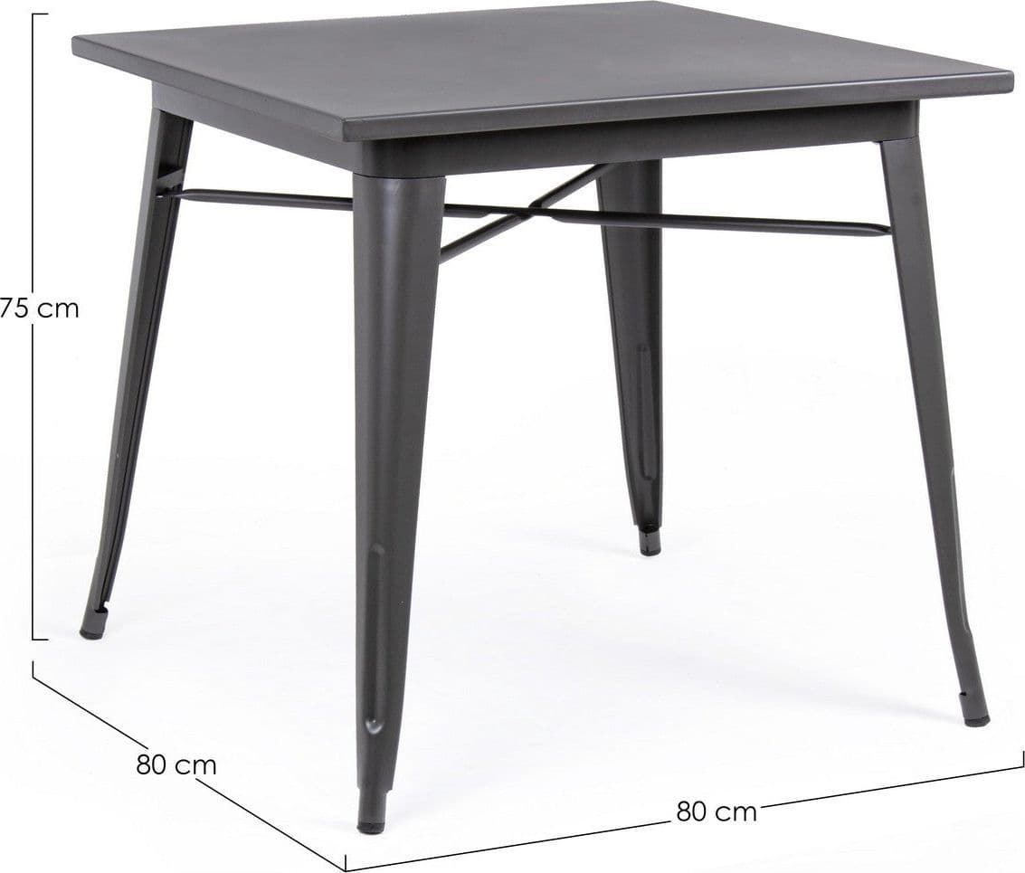 Tavolo quadrato Minnesota antracite in acciaio laminato da 80x80 cm Casa e cucina/Arredamento/Sala da pranzo/Tavoli da sala da pranzo Decor Space - Altamura, Commerciovirtuoso.it