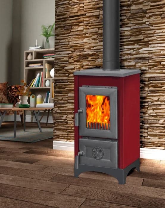 Stufa a legna "Karusel" 6,9 kW in acciaio verniciato caminetto h 80 cm - 3