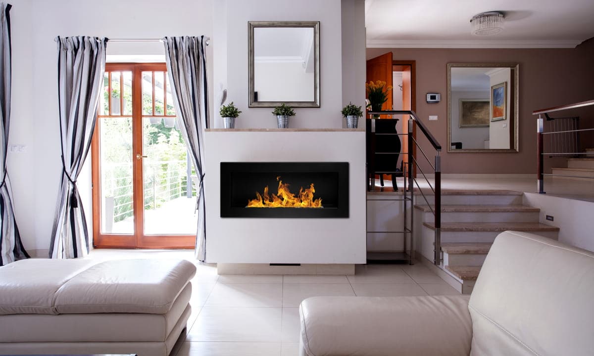 Camino a Bioetanolo da incasso "Lucca" in Acciaio da 2,5 Kw arredamento Moderno 90 cm in Caminetti gel ed etanolo Decor Space - Altamura, commercioVirtuoso.it