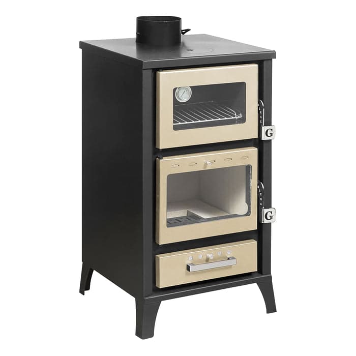 Stufa a legna "Ares" 15,3 kw con forno in acciaio verniciato h 91,5 cm in Stufe elettriche Decor Space - Altamura, commercioVirtuoso.it