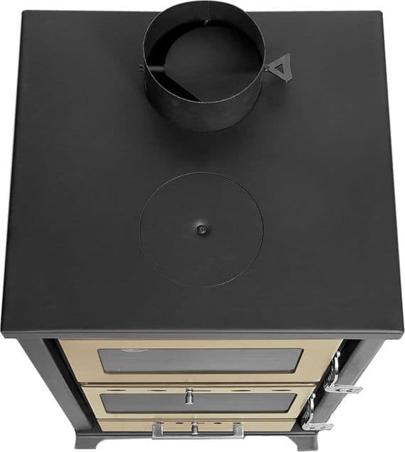 Stufa a legna "Ares" 15,3 kw con forno in acciaio verniciato h 91,5 cm in Stufe elettriche Decor Space - Altamura, commercioVirtuoso.it