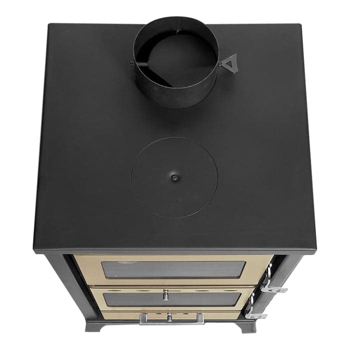 Stufa a legna "Ares" 15,3 kw con forno in acciaio verniciato h 91,5 cm in Stufe elettriche Decor Space - Altamura, commercioVirtuoso.it