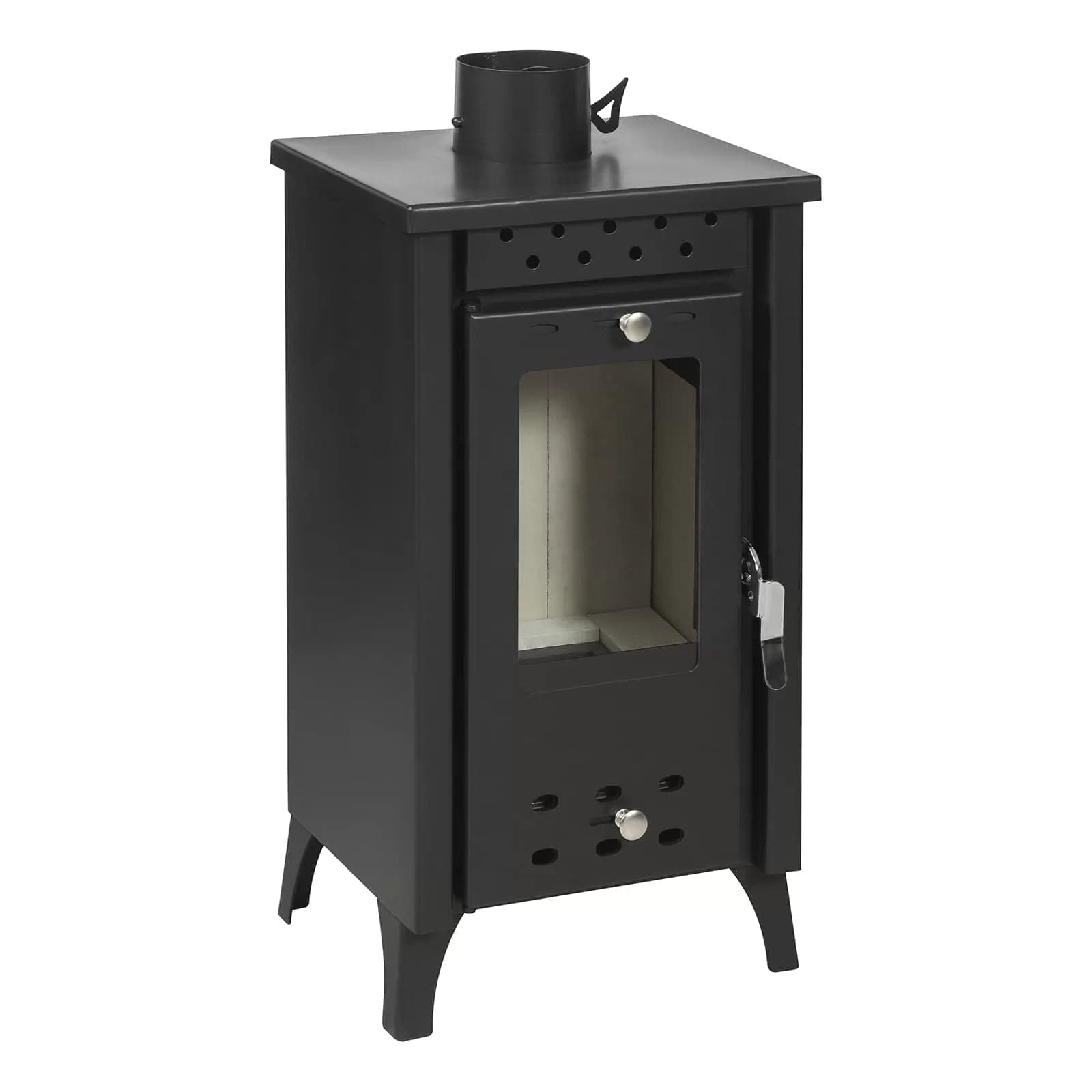Stufa a legna "Ermes" 8,5 kW in acciaio verniciato caminetto h 74 cm in Stufe elettriche Decor Space - Altamura, commercioVirtuoso.it
