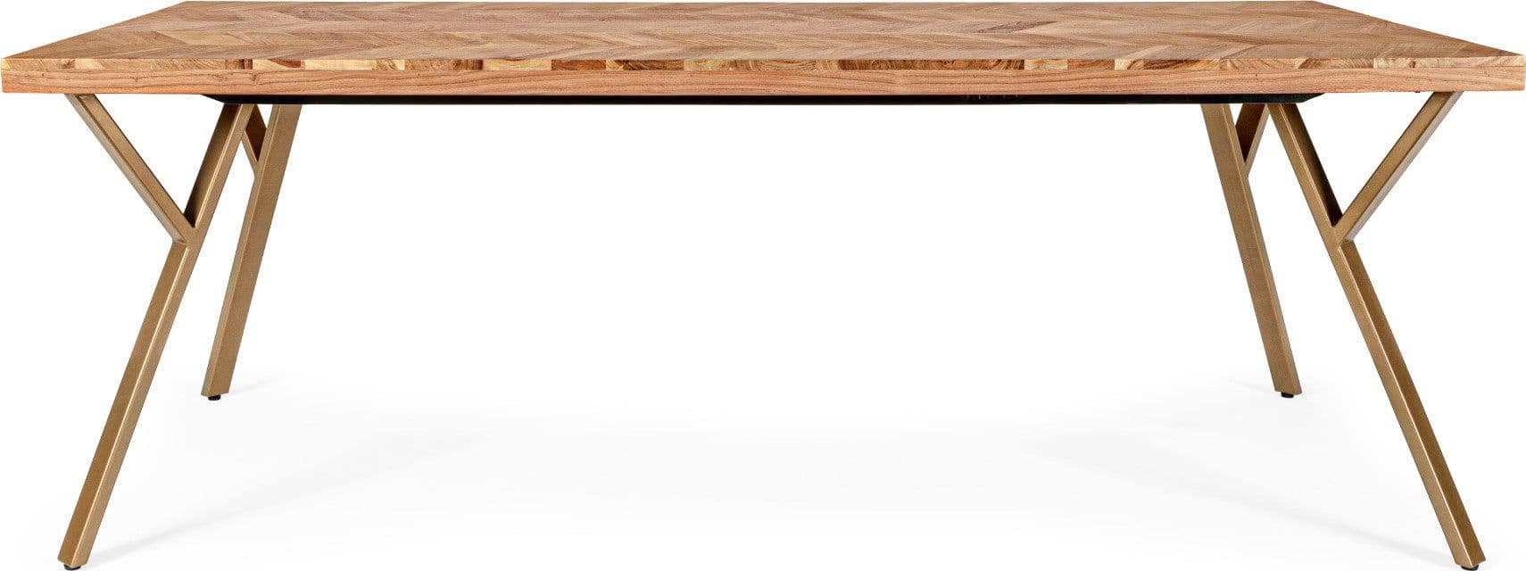 Tavolo Raida rettangolare, con gambe, in legno di acacia, stile moderno in Tavoli da sala da pranzo Decor Space - Altamura, commercioVirtuoso.it