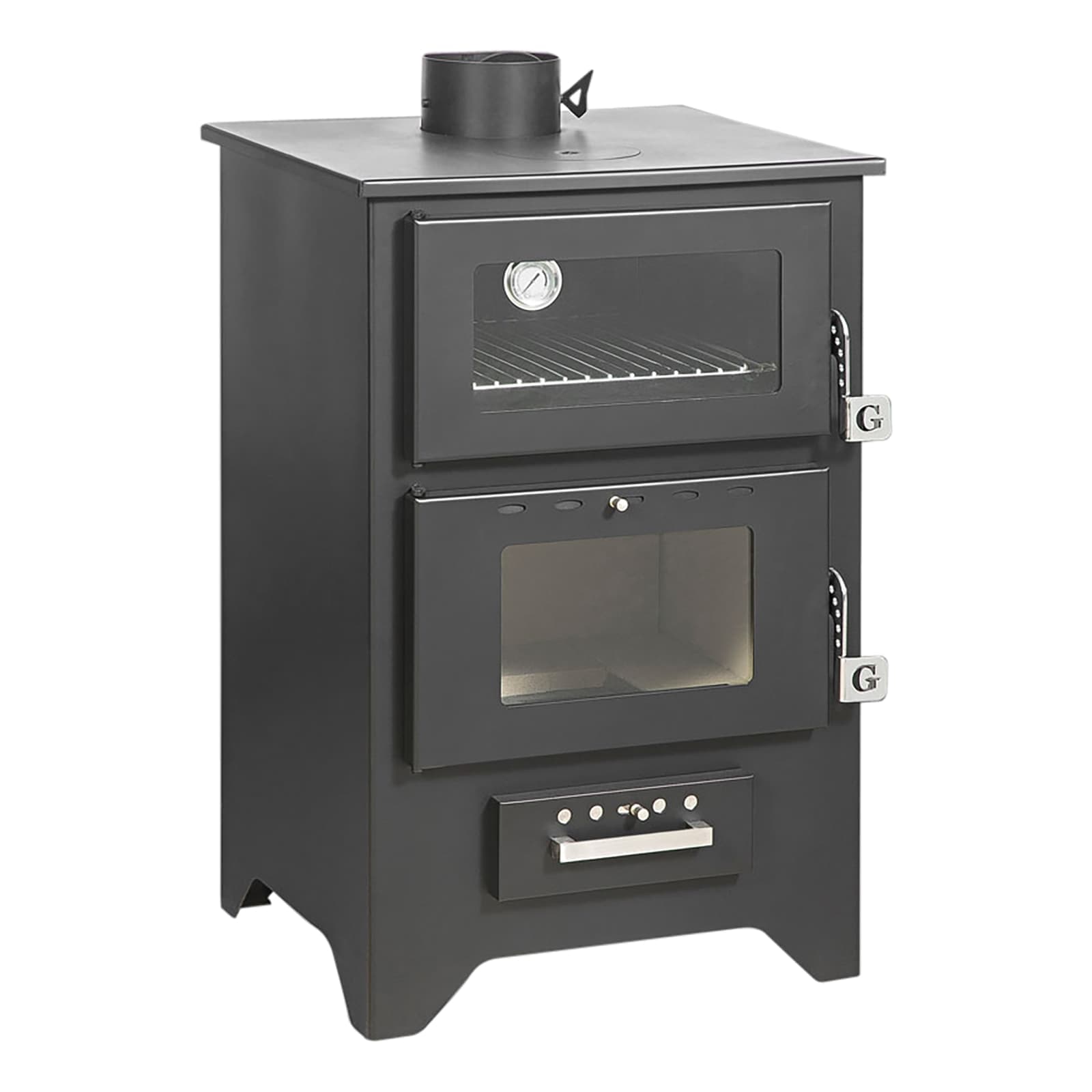 Stufa a legna "Apollo" 14,8 kw con forno in acciaio verniciato h 91 cm in Impianti di riscaldamento a combustibile solido Decor Space - Altamura, commercioVirtuoso.it