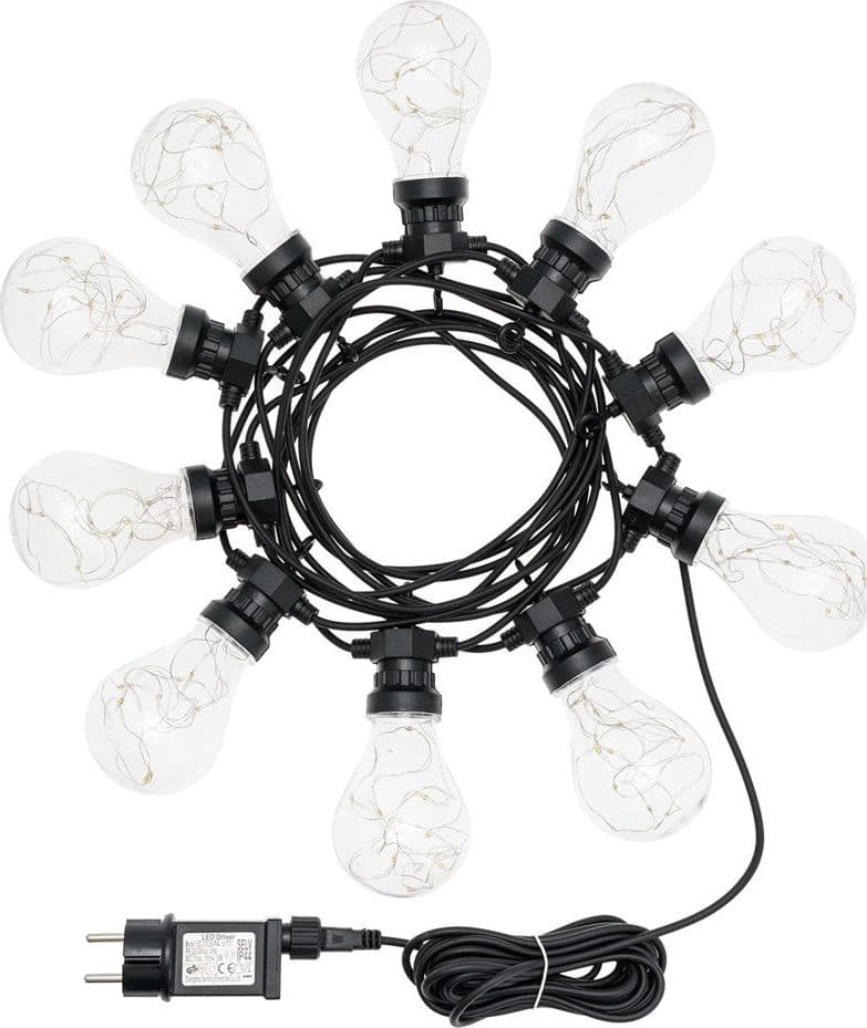 Catena luminosa Party con 10 lampadine a led decorazione per veranda e giardino Ø 67 mm in Catene luminose Decor Space - Altamura, commercioVirtuoso.it