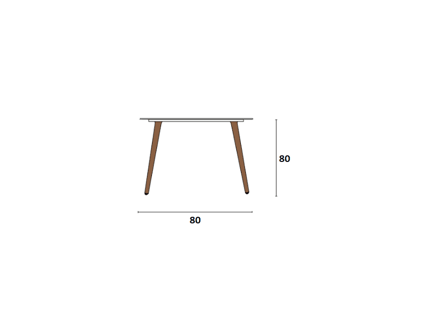 Tavolo moderno "Lione" 80 x 80 cm in legno Grigio con piedi naturali - 3