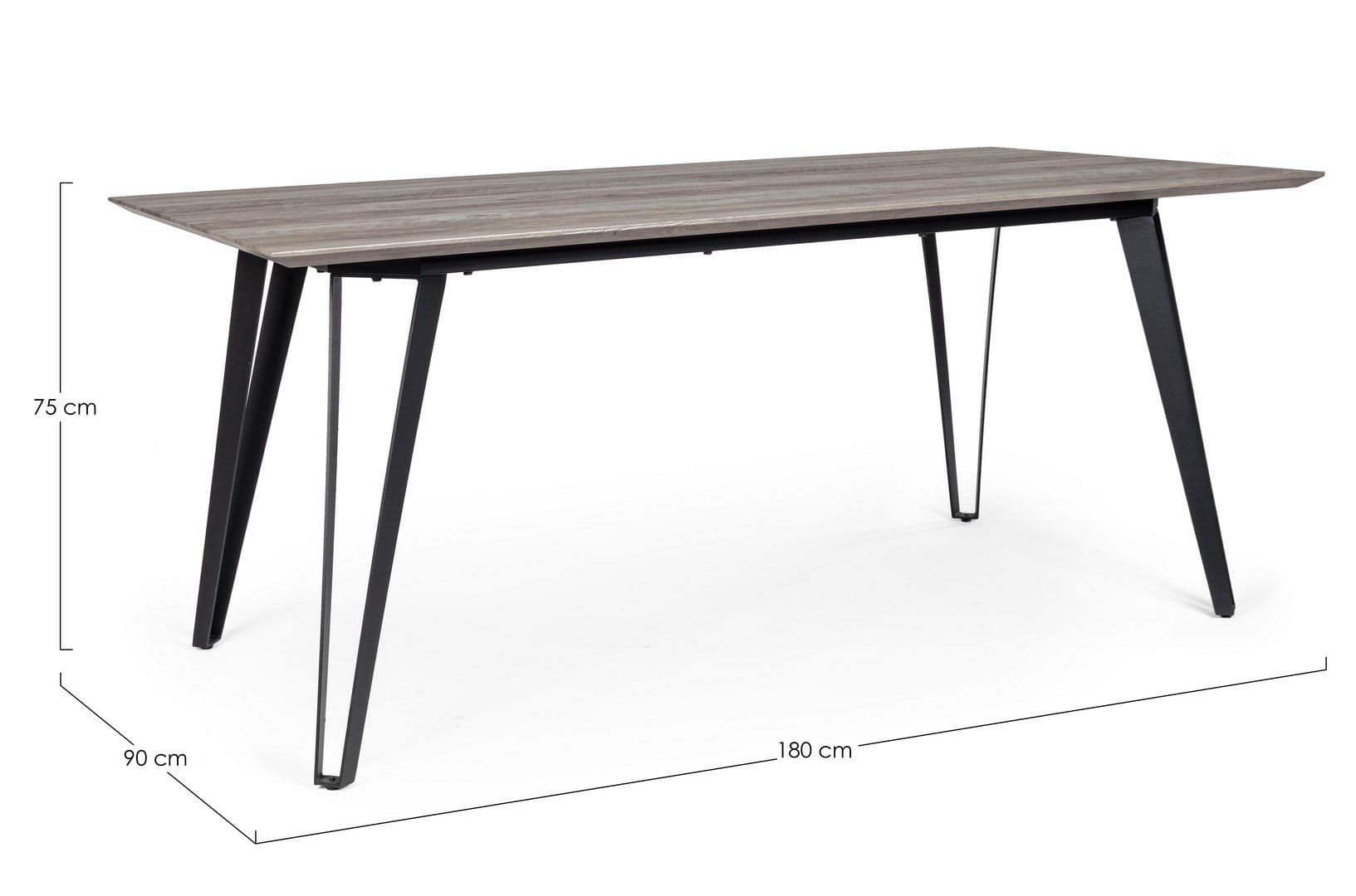 Tavolo Martin con gambe in acciaio, piano in MDF, 180 x 90 cm in Tavoli da sala da pranzo Decor Space - Altamura, commercioVirtuoso.it