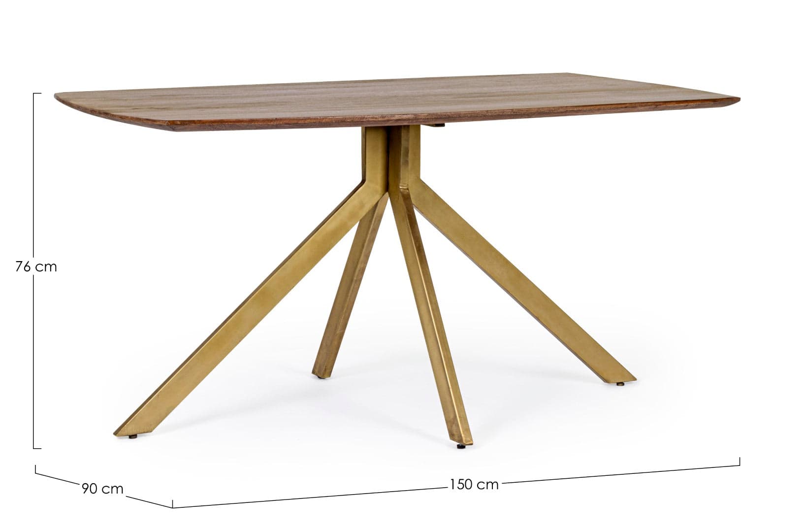 Tavolo Sherman rettangolare, con gambe, in legno di mango, stile vintage da 150 cm in Tavoli da sala da pranzo Decor Space - Altamura, commercioVirtuoso.it
