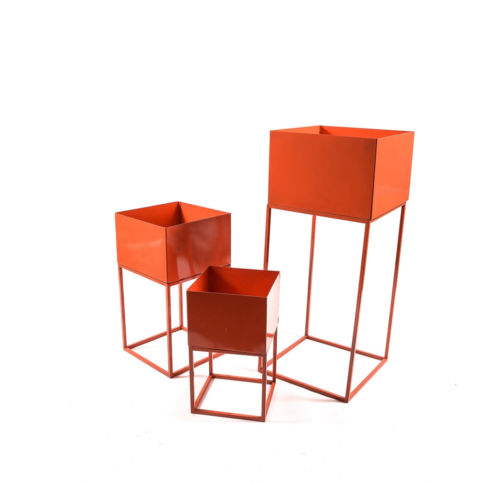 Set 3 Fioriere porta vaso in metallo da interno ed esterno arredamento Moderno – Rosso – Mercury – poltrona