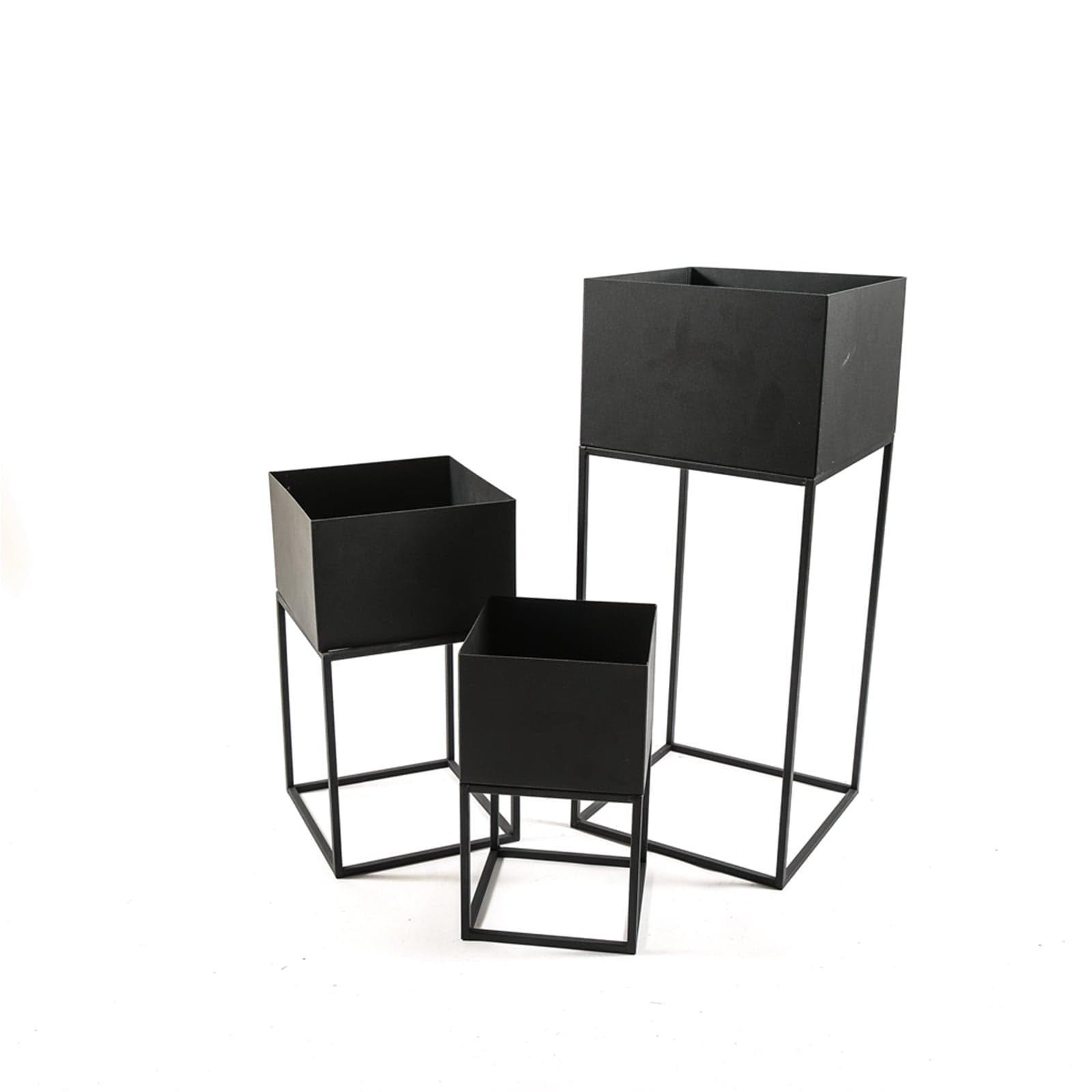 Set 3 Fioriere porta vaso in metallo da interno ed esterno arredamento Moderno in Balconiere Decor Space - Altamura, commercioVirtuoso.it