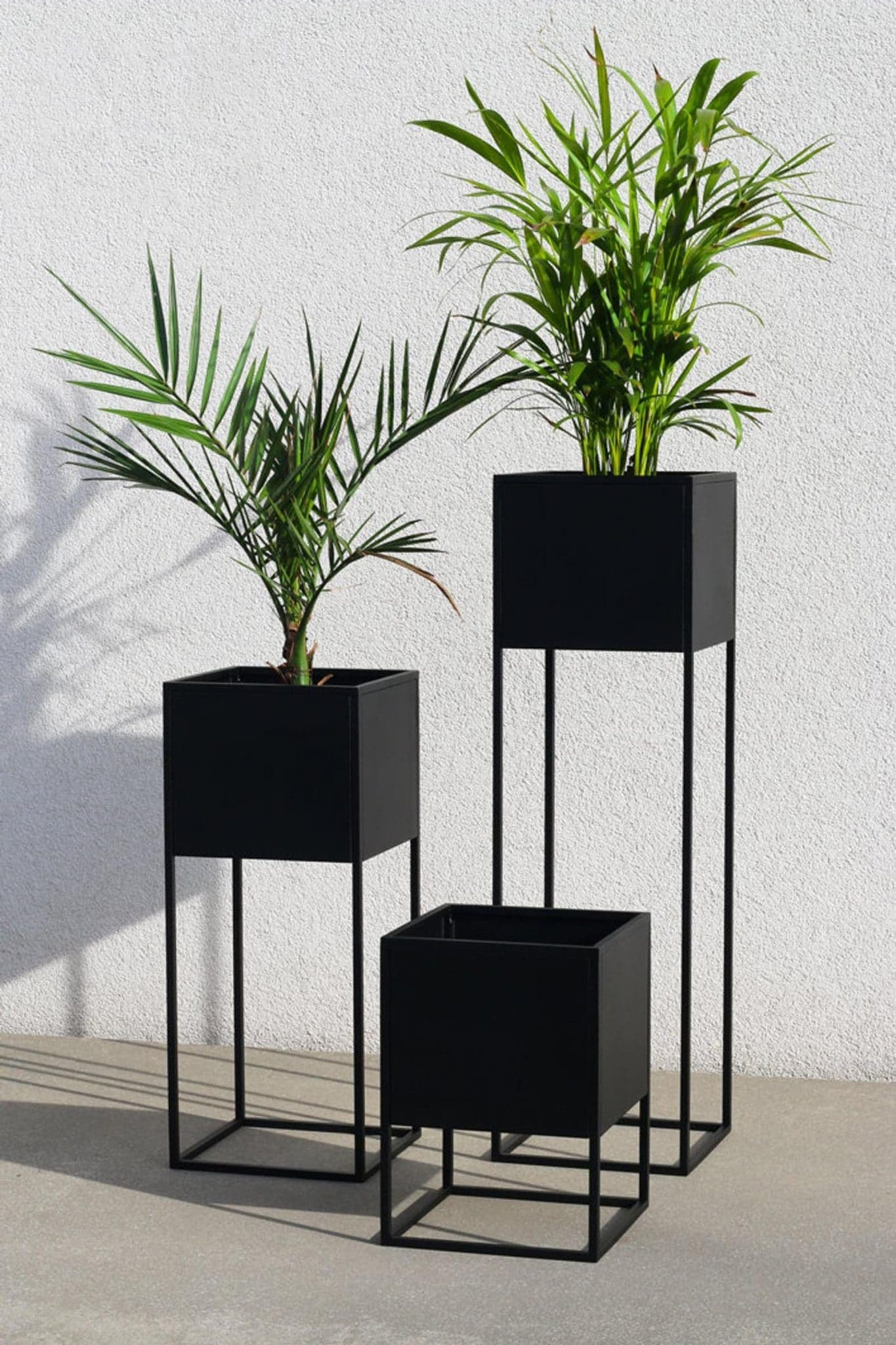 Set 3 Fioriere porta vaso in metallo da interno ed esterno arredamento Moderno in Balconiere Decor Space - Altamura, commercioVirtuoso.it