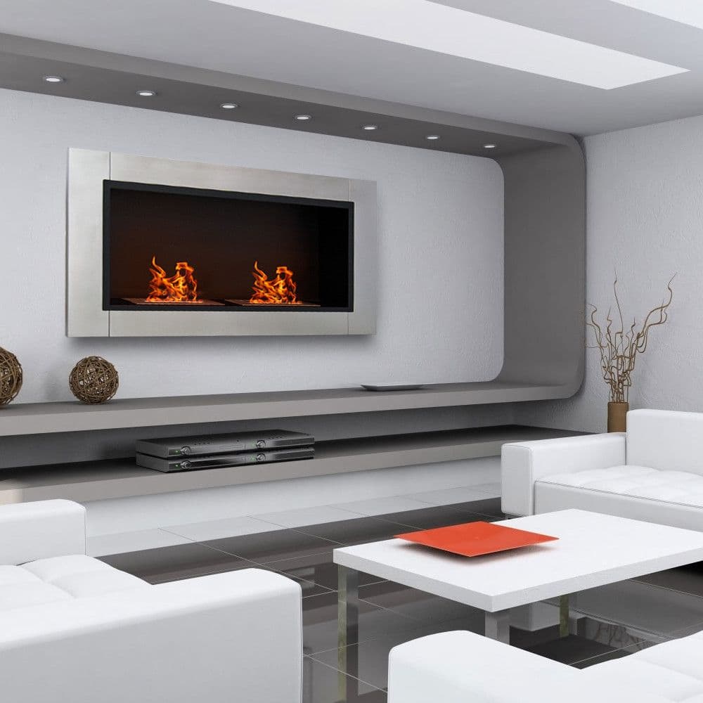 Camino a Bioetanolo da incasso "Manhattan" in Acciaio Inox da 7 Kw arredamento Moderno 110 cm in Caminetti gel ed etanolo Decor Space - Altamura, commercioVirtuoso.it