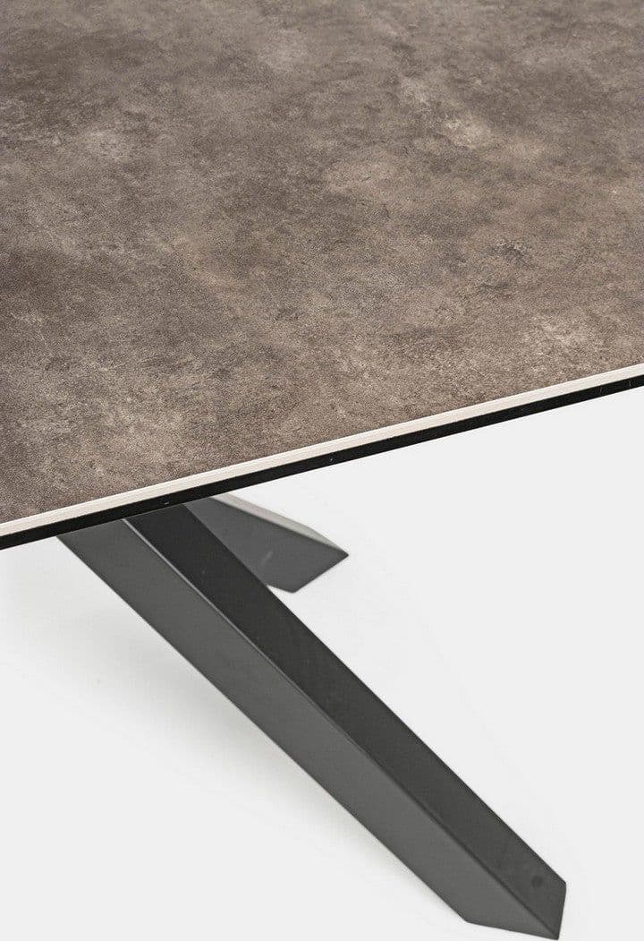Tavolo Messier struttura in acciaio verniciato, piano in ceramica con supporto in vetro temperato in Tavoli da sala da pranzo Decor Space - Altamura, commercioVirtuoso.it