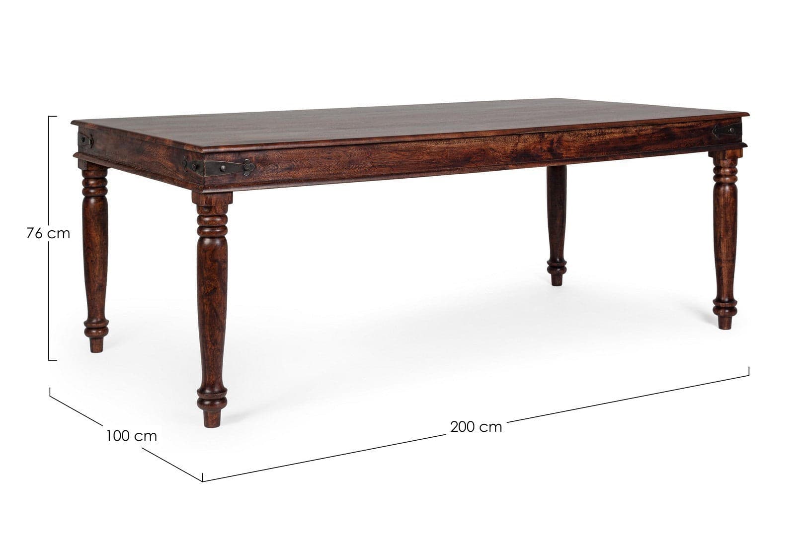 Tavolo Jaipur rettangolare, con gambe, piano in legno massiccio, stile fusion in Tavoli da sala da pranzo Decor Space - Altamura, commercioVirtuoso.it