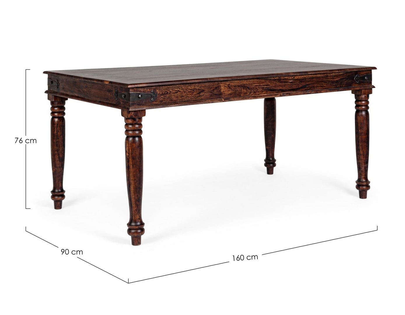 Tavolo Jaipur rettangolare, con gambe, piano in legno massiccio, stile fusion in Tavoli da sala da pranzo Decor Space - Altamura, commercioVirtuoso.it