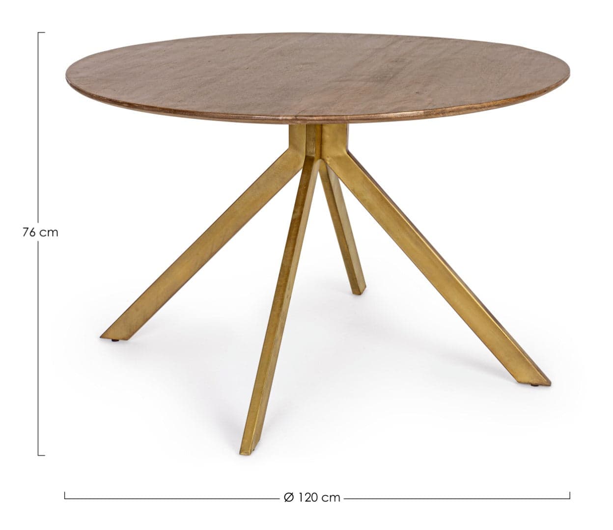 Tavolo Sherman rotondo, con gambe, in legno di mango, stile vintage da Ø 120 cm in Tavoli da sala da pranzo Decor Space - Altamura, commercioVirtuoso.it