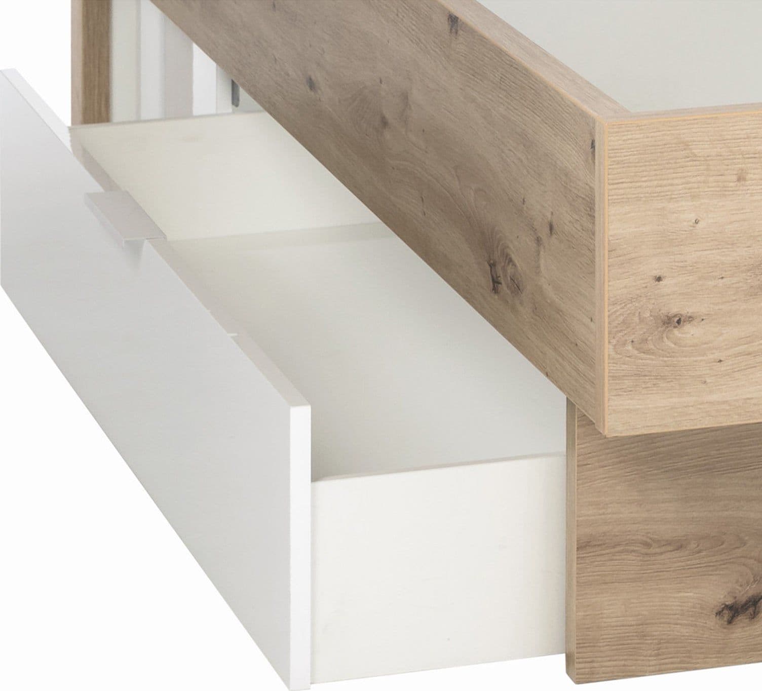 Cassettone estraibile per letto matrimoniale e singolo "Mundi" Bianco laccato in Strutture letto Decor Space - Altamura, commercioVirtuoso.it